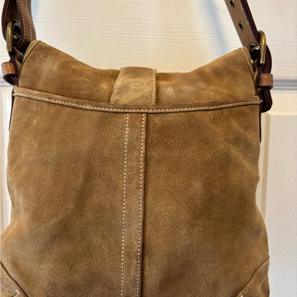 Coach VINTAGE Y2K SoHo D05Q-9482 Tan Suede Hobo Bag w Adjust Leather Strap VGUC - Picture 8 of 15